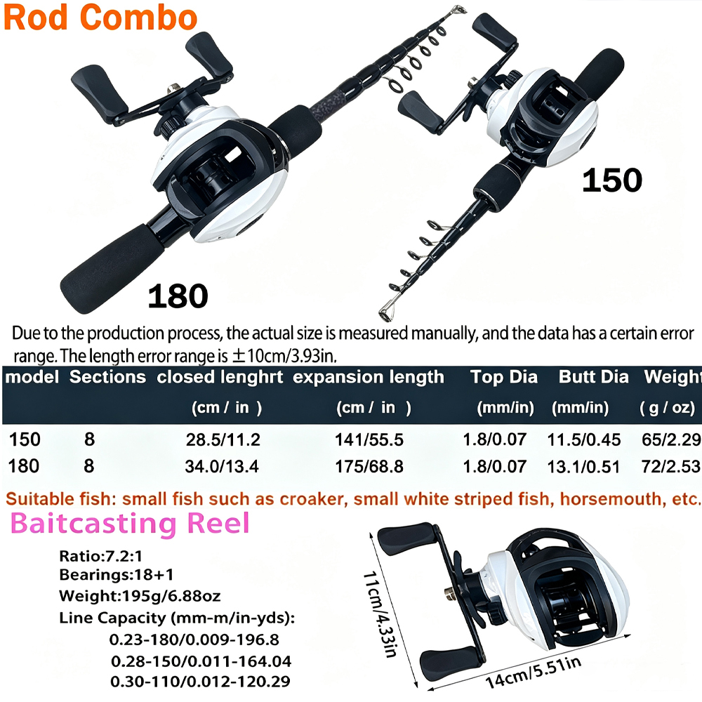 1.5/1.8m 초경량 65g 텔레스코픽 낚싯대와 릴  - Fishing Rod Spinning 리뷰 및 가격