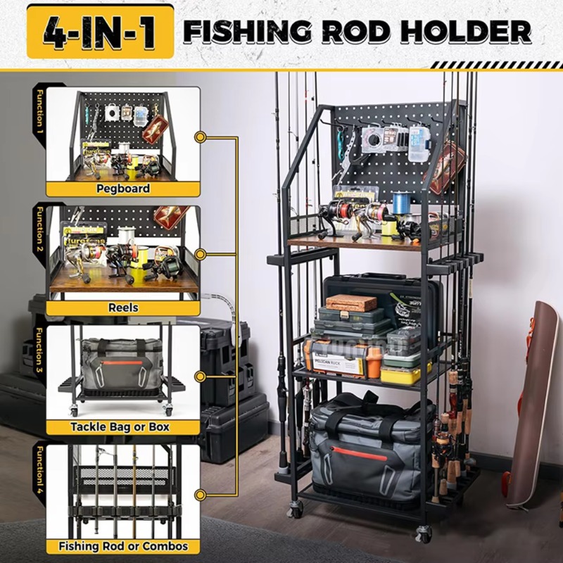 낚시 장비 보관 선반, 낚싯대 및 릴 보관용, 총기대  - Fishing Rod Combo 리뷰 및 가격